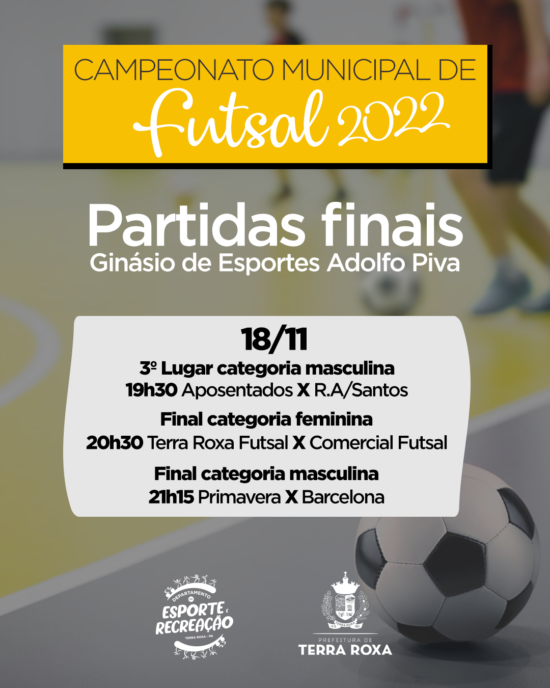 Esporte – Final do Campeonato Municipal de Futsal 2022 de Terra Roxa