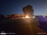 Toledo – Fogo destrói Carreta na BR 163 no distrito de Dois Irmãos