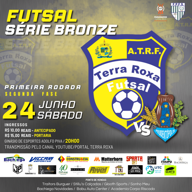 Futsal – Sábado (24) Terra Roxa x Prudentópolis na primeira rodada da Segunda Fase da Série Bronze