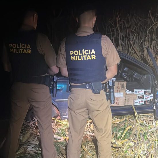 Palotina – Vectra carregado com cigarros é apreendido pela Polícia Militar