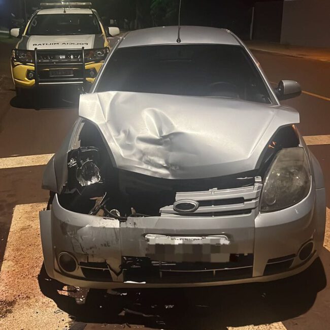 Palotina – Polícia Militar recupera veículo furtado em Guaíra após acidente de trânsito