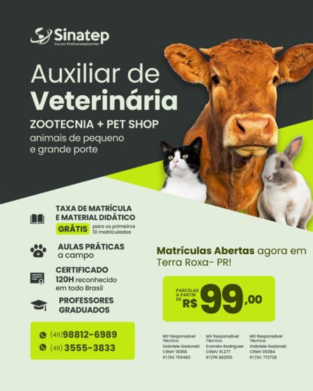 Terra Roxa – Atenção para o curso de Auxiliar Veterinário