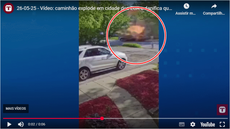 Explosão – Caminhão explode em cidade dos EUA e danifica quatro casas após vazamento (vídeo)