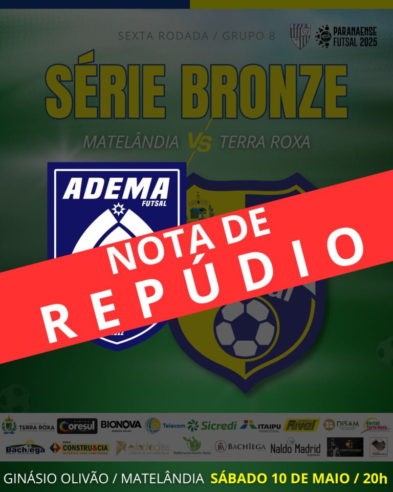 Nota de Repúdio – Agressão contra dirigente do Terra Roxa Futsal em Matelândia (Vídeo)